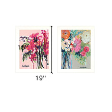 Set Of Two Garden Flowers White Framed Print Wall Art - Buy JJ's Stuff