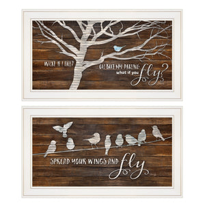 Set Of Two Spread Your Wings 1 White Framed Print Wall Art