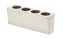 Distressed White 4 Hole Sugar Mold Candle Holder