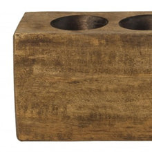 Distressed Maple Stain 4 Hole Sugar Mold Candle Holder