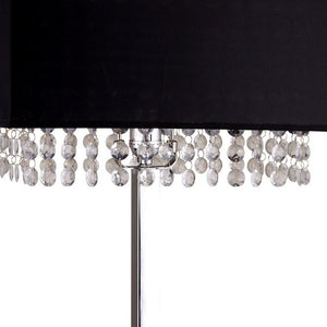Bling Glam Black and Faux Crystal Rectangular Table Lamp