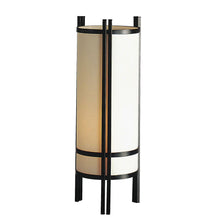 24" Brown Metal Bedside Table Lamp With Off-White Shade