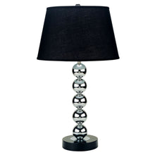 Silver Bauble Table Lamp with Black Shade