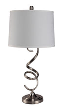 32" Silver Metal Bedside Table Lamp With White Empire Shade