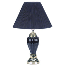 27" Black Ceramic Bedside Table Lamp With Black Shade