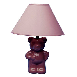 13" Pink Bedside Table Lamp With Pink Empire Shade