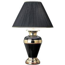 30" Black And Gold Table Lamp With Black Classic Empire Shade