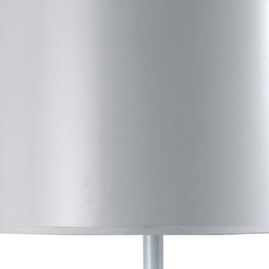 25" White Metal Table Lamp With White Classic Drum Shade