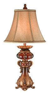 Antique Inspired Table Lamp with Linen Lamp Shade