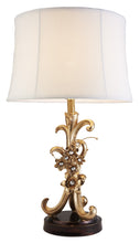 Golden Scroll and Faux Crystal Bling Table Lamp