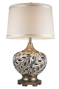 Silver Open Ovals Design Table Lamp