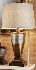 Exotic Brown and Gold Wide Stripe Table Lamp