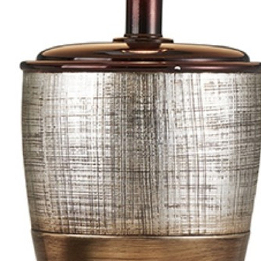 Exotic Brown and Gold Wide Stripe Table Lamp