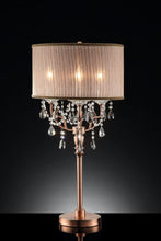Silver and Pink Faux Crystal Accednt Table Lamp
