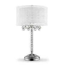 Chic Silver Tall Table Lamp with Crystal Accents and Silver Shade
