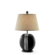 Black Polyresin Lamp with Beige Fabric Shade