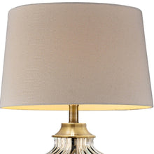 29" Bronze Metal Bedside Table Lamp With Tan Shade