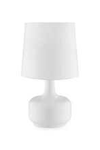 17" Blue Metal Bedside Table Lamp With White Shade