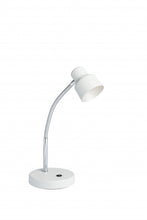 13" White Metal Bedside Table Lamp With White Shade
