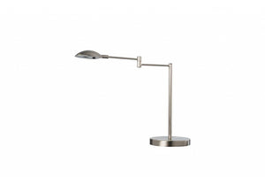 16" Silver Metal Desk Table Lamp With Silver Shade