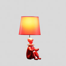 21" Red Bedside Table Lamp With Red Empire Shade