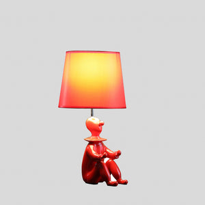 21" Red Bedside Table Lamp With Red Empire Shade