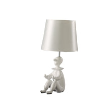 21" White Bedside Table Lamp With Silver Empire Shade
