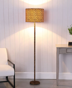 59" Orange And Black Metal Bedside Table Lamp With Orange And Black Drum Shade