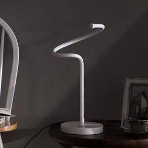 18" White Curvy Spiral LED Table Lamp