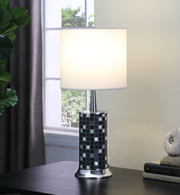 24" Silver Bedside Table Lamp With White Drum Shade