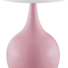 24" Pink Metal Bedside Table Lamp With White Shade