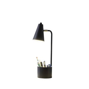20" Black Desk Table Lamp With Black Cone Shade