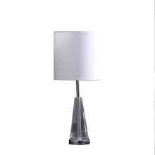 22" Silver Bedside Table Lamp With White Drum Shade