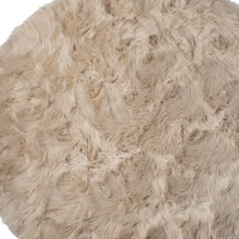 6' X 6' Taupe Round Faux Fur Washable Non Skid Area Rug