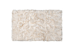 3' X 5' Ombre Tan Faux Fur Washable Non Skid Area Rug