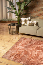 5' X 8' Dusty Rose Faux Fur Non Skid Area Rug