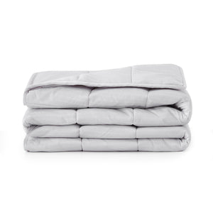 Grey Striped Polar Air Cooling Weighted Thrown Blanket