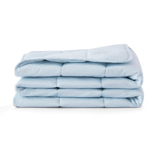 Light Blue Striped Polar Air Cooling Weighted Thrown Blanket