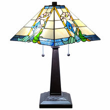 23" Stained Glass Multicolored Vintage Two Light Mission Style Table Lamp