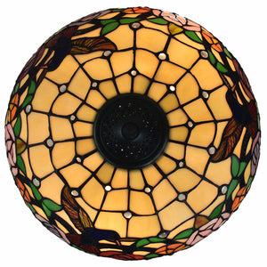 23" Stained Glass Two Light Hummingbird Accent Table Lamp