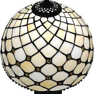 19" Tiffany Style Jeweled Glass Shade Table Lamp