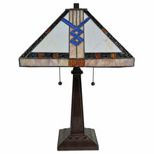 23" Stained Glass Stained Glass Antique Two Light Mission Style Table Lamp