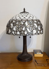 24" Stained Glass Two Light Flowery Accent Table Lamp