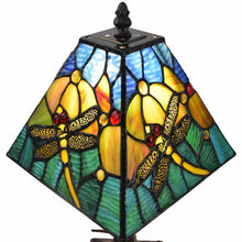 15" Tiffany Style Yellow Dragonflies Jeweled Table Lamp