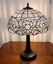 23" Stained Glass Two Light Jeweled Vintage Accent Table Lamp