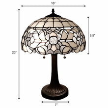 23" Stained Glass Two Light Jeweled Vintage Accent Table Lamp