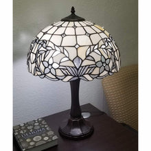 23" Stained Glass Two Light Flowery Vintage Accent Table Lamp