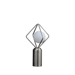 20" Silver Geometric Pedestal Contemporary Table or Desk  Lamp