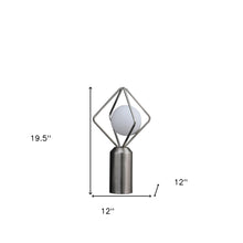 20" Silver Geometric Pedestal Contemporary Table or Desk  Lamp