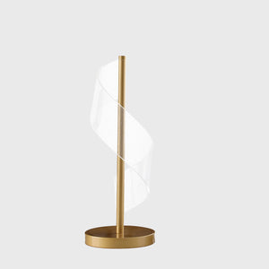 19" Gold Modern Swirl Metal and  Acrylic LED Table Lamp